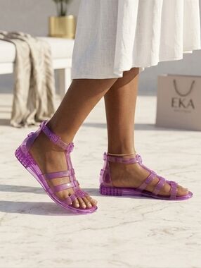 Purple Jelly Gladiator Sandals